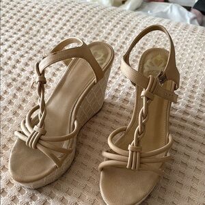 Fergalicious Women’s Tan Braided Wedge Sandals - Stylish Summer Comfort